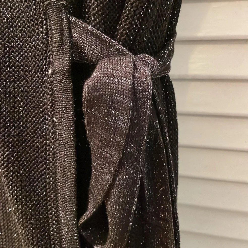 Zara black sparkly knit wrap maxi dress sz M - Picture 4 of 6